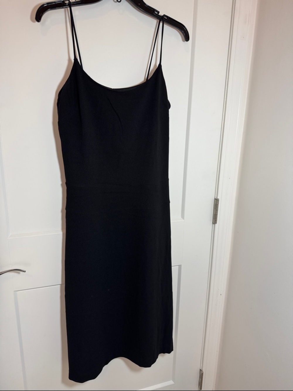 Nicole Miller Black Midi Slip Dress with Spaghetti Straps